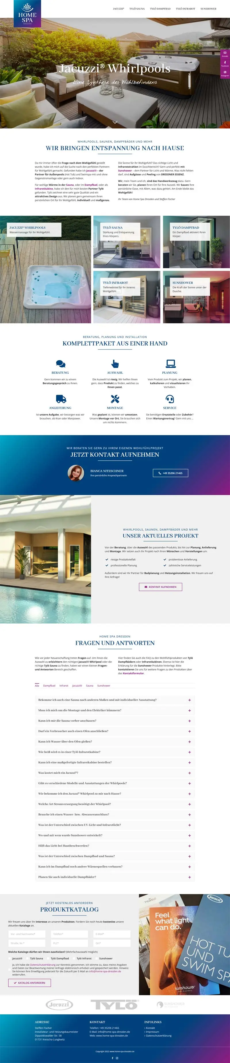 Home Spa Dresden - Screenshot Fullsize Startseite