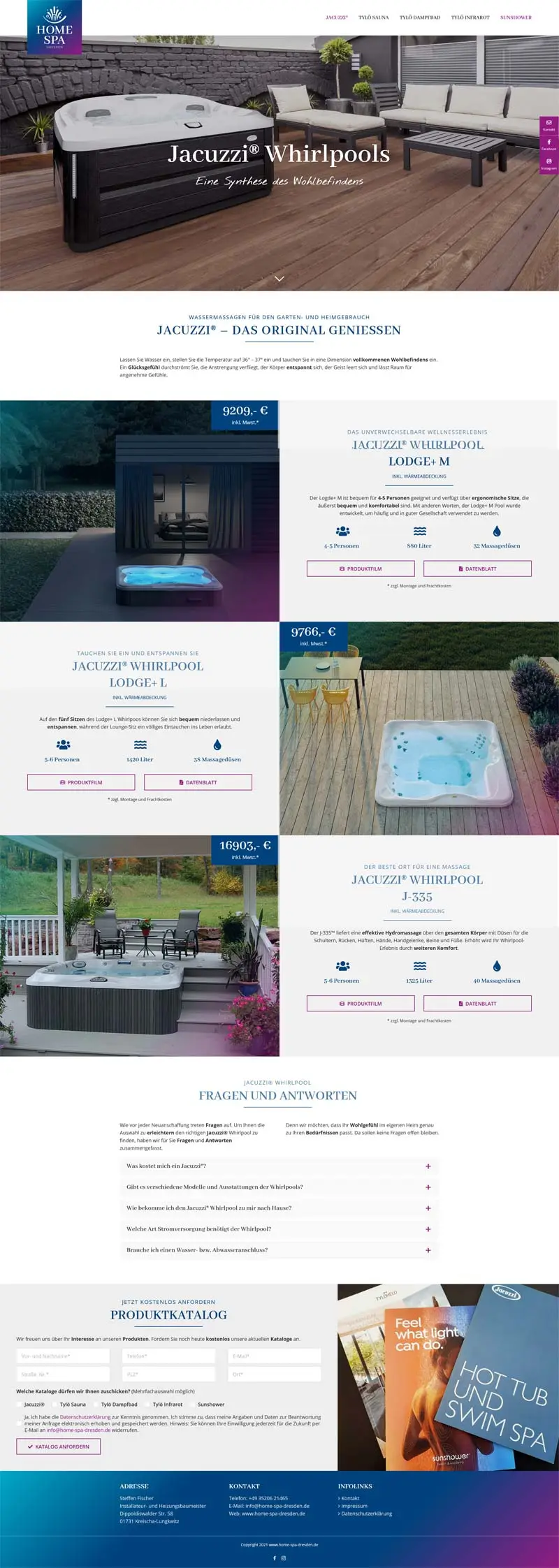 Home Spa Dresden - Screenshot Fullsize Unterseite