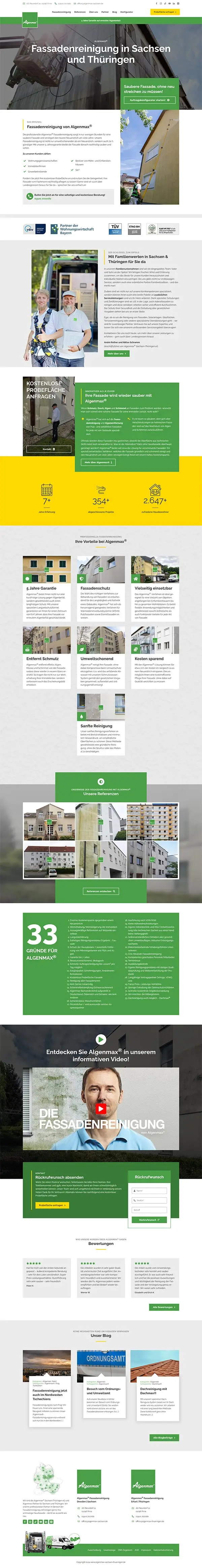 lgenmax® Sachsen-Thüringen - Fassadenreinigung - Screenshot Fullsize Startseite